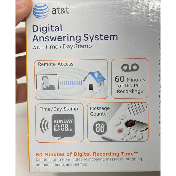 AT&T Answering Machine with Time/Date Stamp - Complete Works Fine, Clean Cond. - Picture 5 of 6